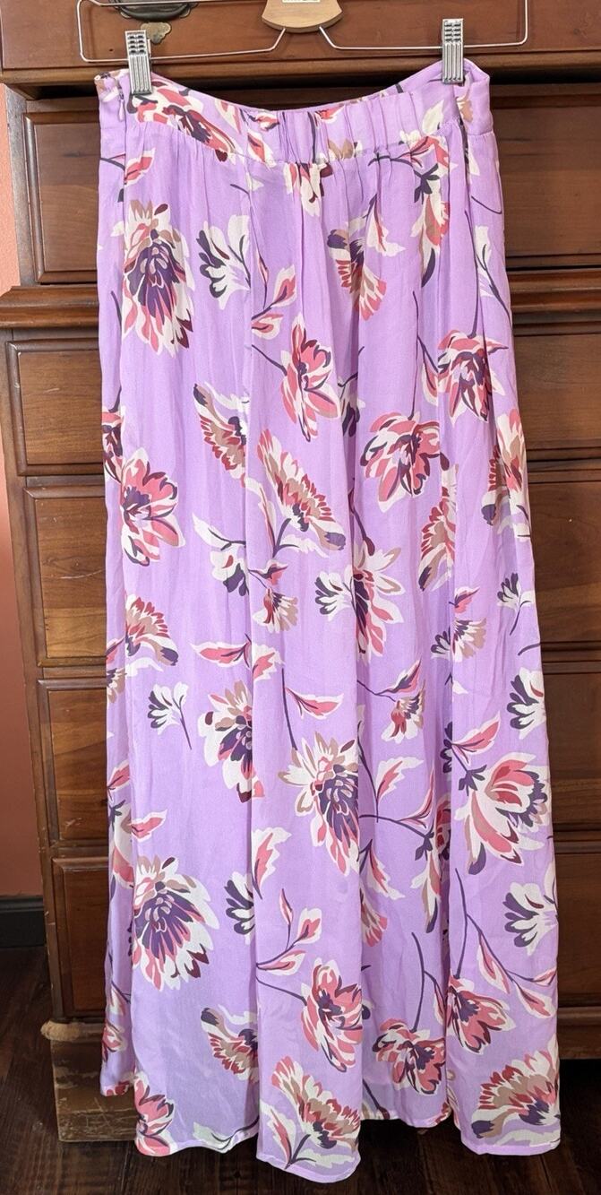 Sundance Josephine Trumpet Skirt Sz Sm Lavender Floral Maxi Flowy Cottagecore